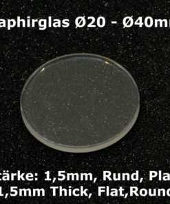 Sapphire Watch Crystal, 1,5mm