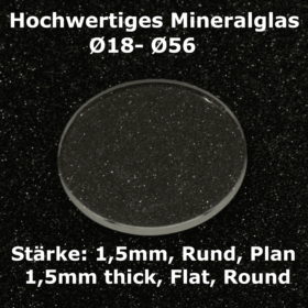 Uhrglas 1,5mm flach