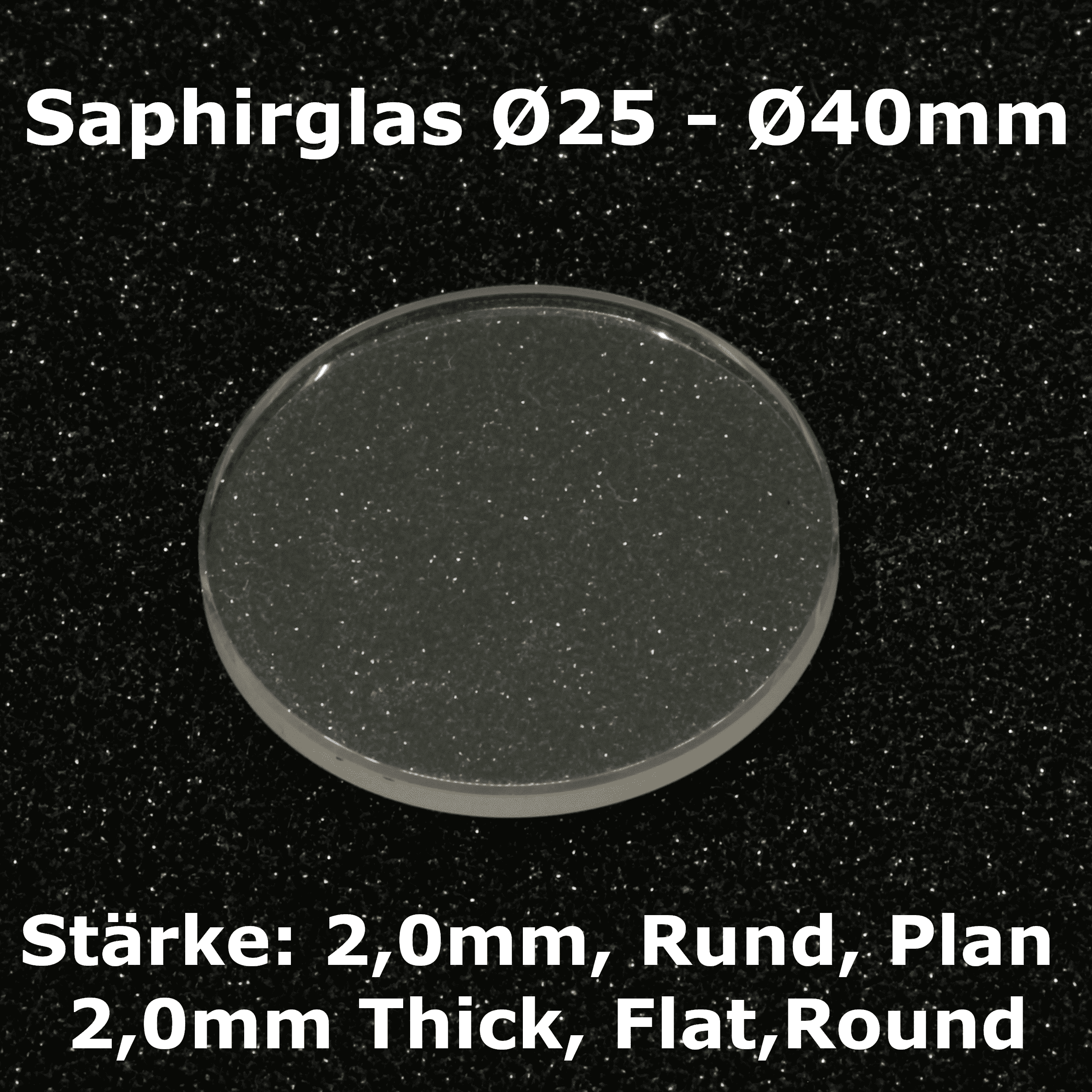 Sapphire watch crystal 2.0mm