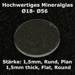 Uhrglas 1,5mm flach