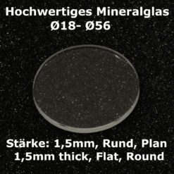 Uhrglas 1,5mm flach