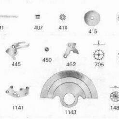 ETA 2762 PART 443 Stellhebel, PART 445 Winkelhebelfeder, PART 435 Wippe #BL2762