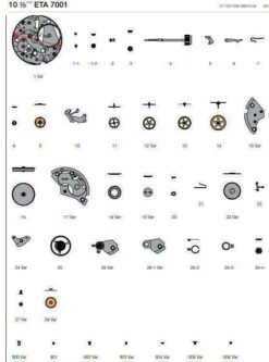 Alternative view of PESEUX WATCH PARTS 7001, 7000, 7060, 7040, 7020, 140, 170, 180, 320, 330, 340