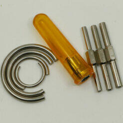 Werkzeug zur Entspannung / zum Aufziehen der Zugfeder + 4 Klemmen Grossuhren Wanduhr Federwinder