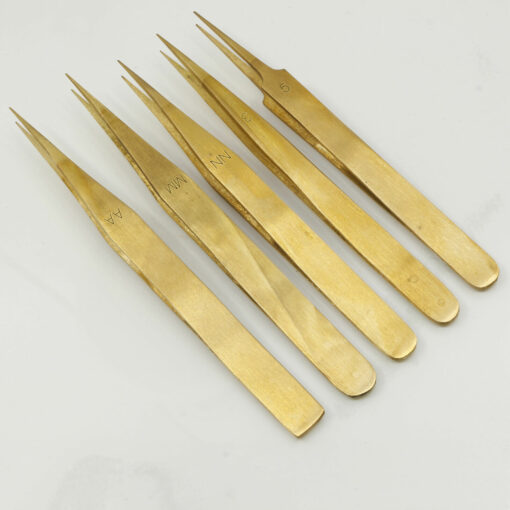 Uhrmacher Pinzetten Set 5 teilig Pinzettensatz Messing Laborpinzetten Tweezers