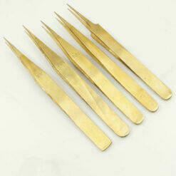 Alternative view of Uhrmacher Pinzetten Set 5 teilig Pinzettensatz Messing Laborpinzetten Tweezers