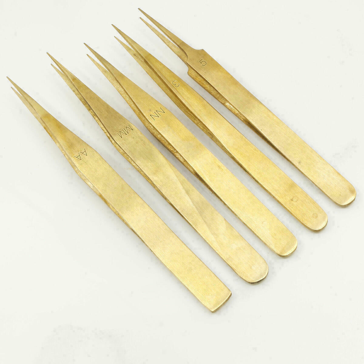 Set de pinzas de relojero de latón, 5 piezas – vista 2