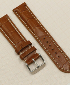 Uhrenarmband Leder Armband 22mm echt Leder Uhrband #Hellbraun Kroko Prägung