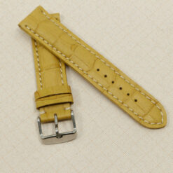 Uhrenarmband Leder Armband 22mm echt Leder Uhrband #Gelb Kroko Prägung