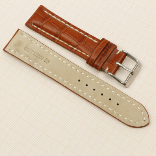 Uhrenarmband Leder Armband 20mm echt Leder Uhrband #Rotbraun Kroko Prägung