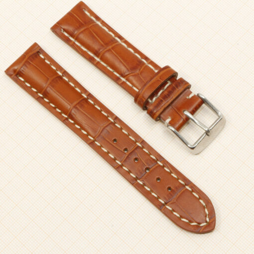 Uhrenarmband Leder Armband 20mm echt Leder Uhrband #Rotbraun Kroko Prägung