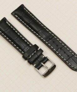 Uhrenarmband Leder Armband 20mm echt Leder Uhrband #Schwarz Kroko Prägung