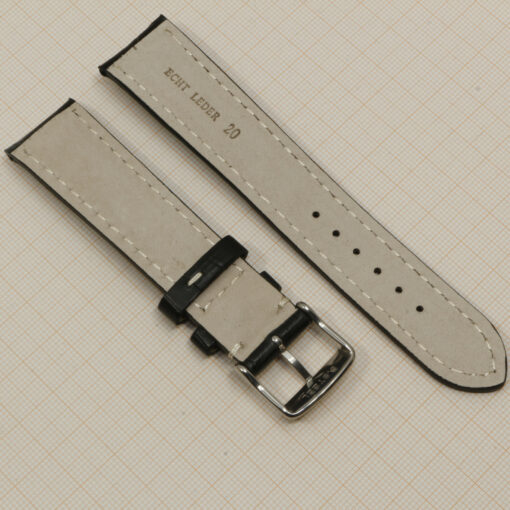 Uhrenarmband Leder Armband 20mm echt Leder Uhrband #Schwarz Kroko Prägung