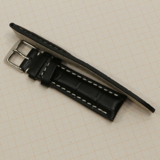 Uhrenarmband Leder Armband 20mm echt Leder Uhrband #Schwarz Kroko Prägung