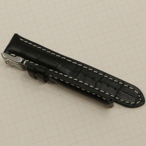 Uhrenarmband Leder Armband 20mm echt Leder Uhrband #Schwarz Kroko Prägung