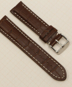 Uhrenarmband Leder Armband 22mm echt Leder Uhrband #Dunkelbraun Kroko Prägung