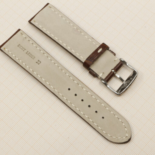 Uhrenarmband Leder Armband 22mm echt Leder Uhrband #Dunkelbraun Kroko Prägung