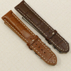 Leather Watch Strap 22 mm, Light Brown, Croc Embossed – view 7