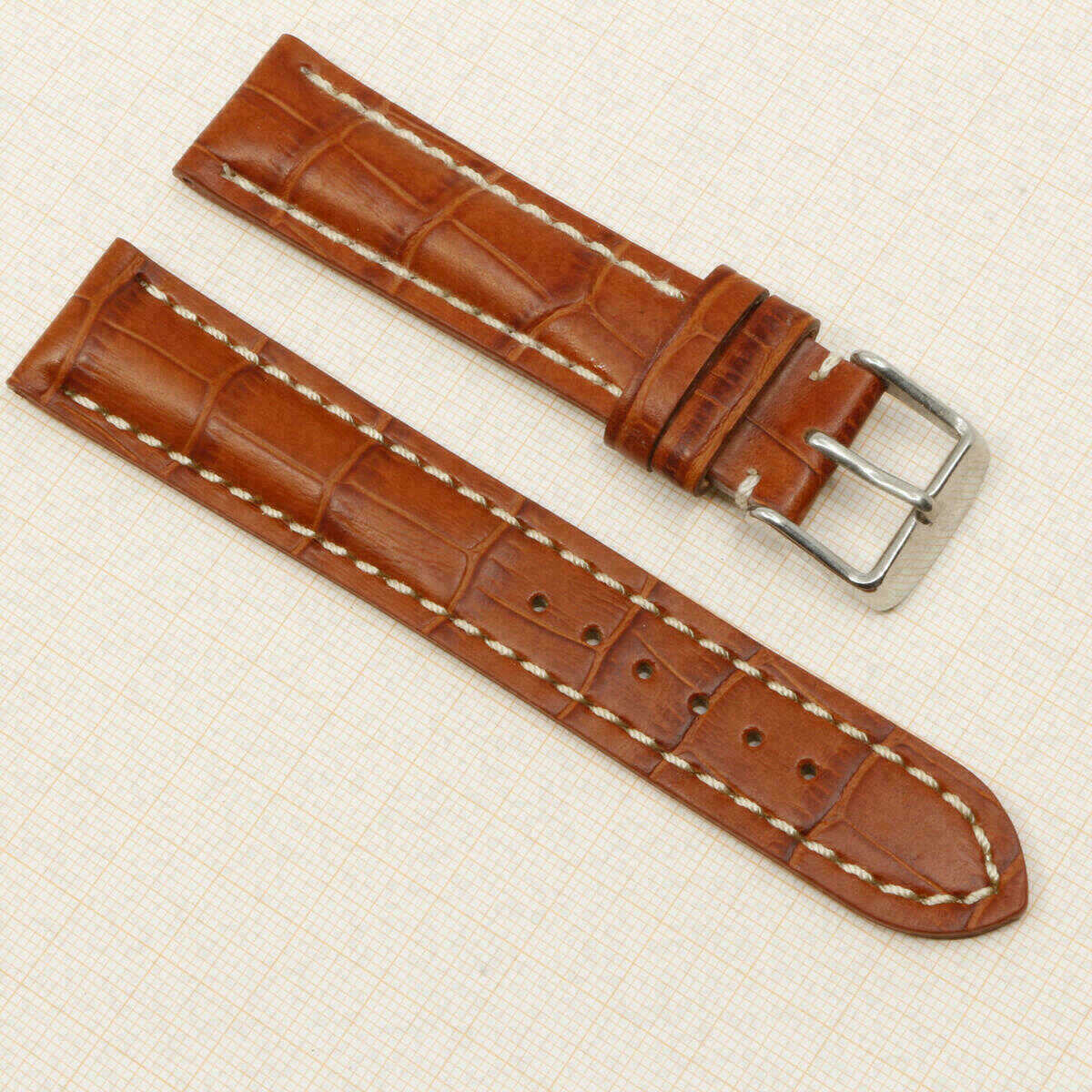 Uhrenarmband Leder Armband 20mm echt Leder Uhrband #Rotbraun Kroko Prägung (Kopie)