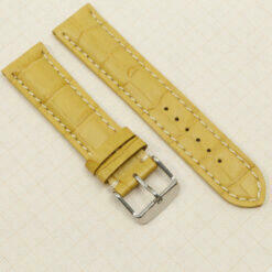 Uhrenarmband Leder Armband 22mm echt Leder Uhrband #Gelb Kroko Prägung (Kopie) nicht zutreffend Nicht zutreffend nicht zutreffend Uhr Leder Gelb Gelb