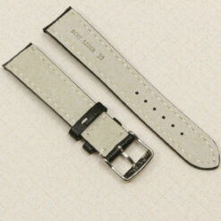 Correa de reloj negra 20mm de piel, efecto cocodrilo – vista 3
