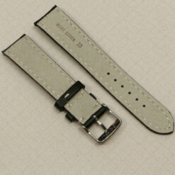 Correa de reloj negra 20mm de piel, efecto cocodrilo – vista 4