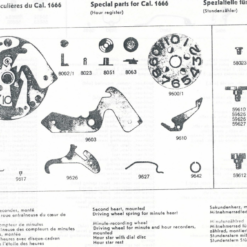 Alternative view of HEUER CAL. 1666 PART No 8023 Mitnehmerradfeder Minutenherz NOS HEUER Monte Carlo