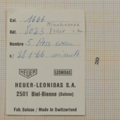 HEUER CAL. 1666 PART No 8023 Mitnehmerradfeder Minutenherz NOS HEUER Monte Carlo