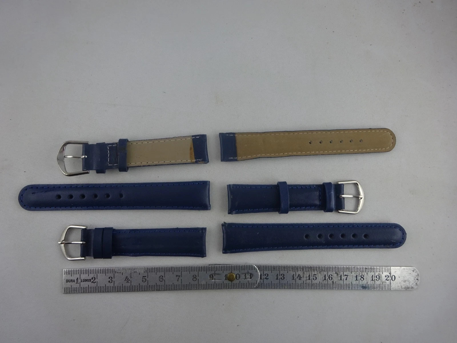Uhrenarmband Leder Armband 18mm Uhrband #Blau 3, 5 oder 10 Stück