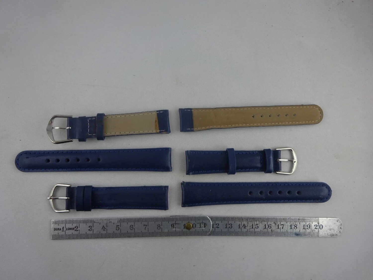 Uhrenarmband Leder 18mm blau â 3, 5 oder 10 StĂŒck