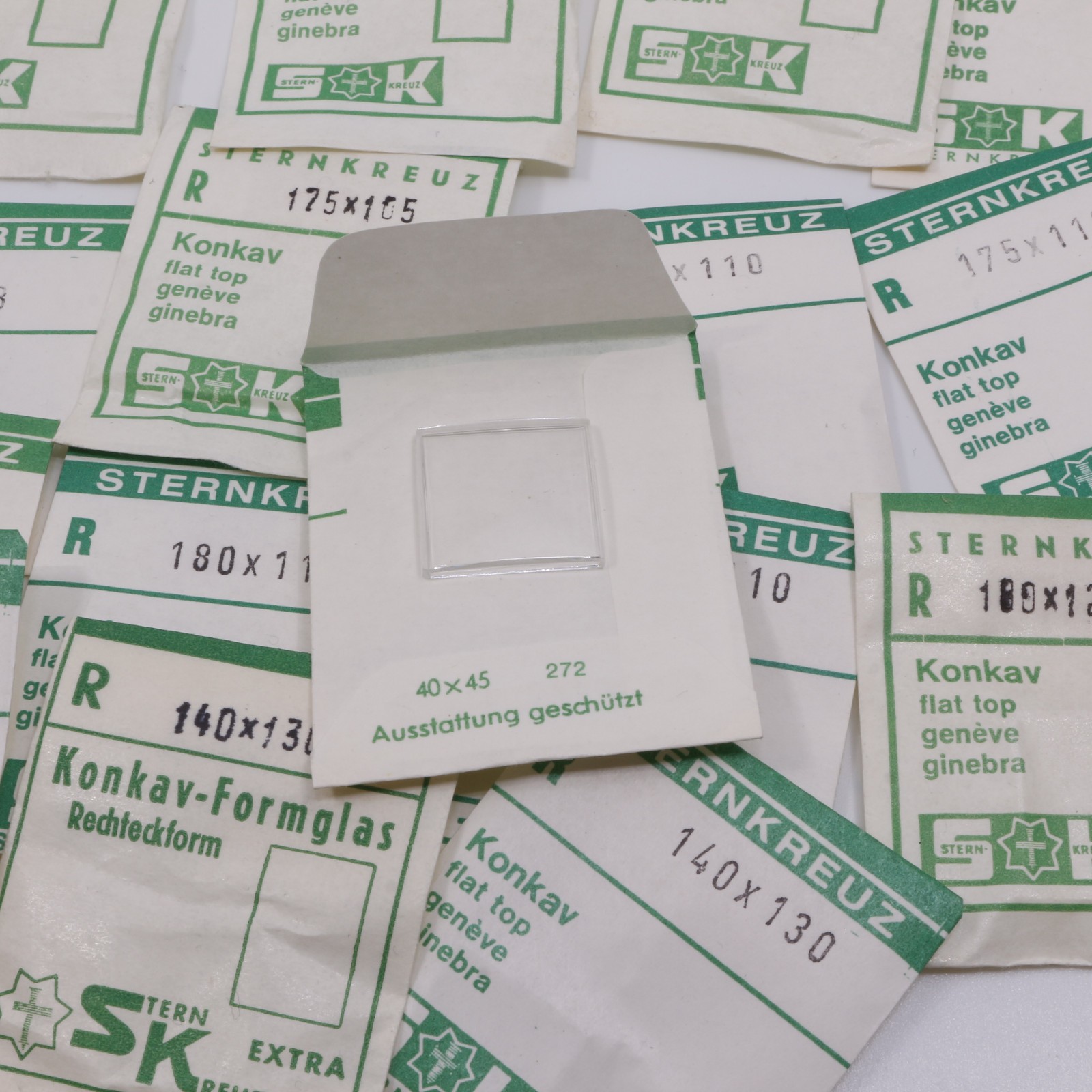 Sternkreuz konkav flat top Geneve Uhrenglas Acryl Ersatz Watch Glass Plexi ST-R2 â Bild 5