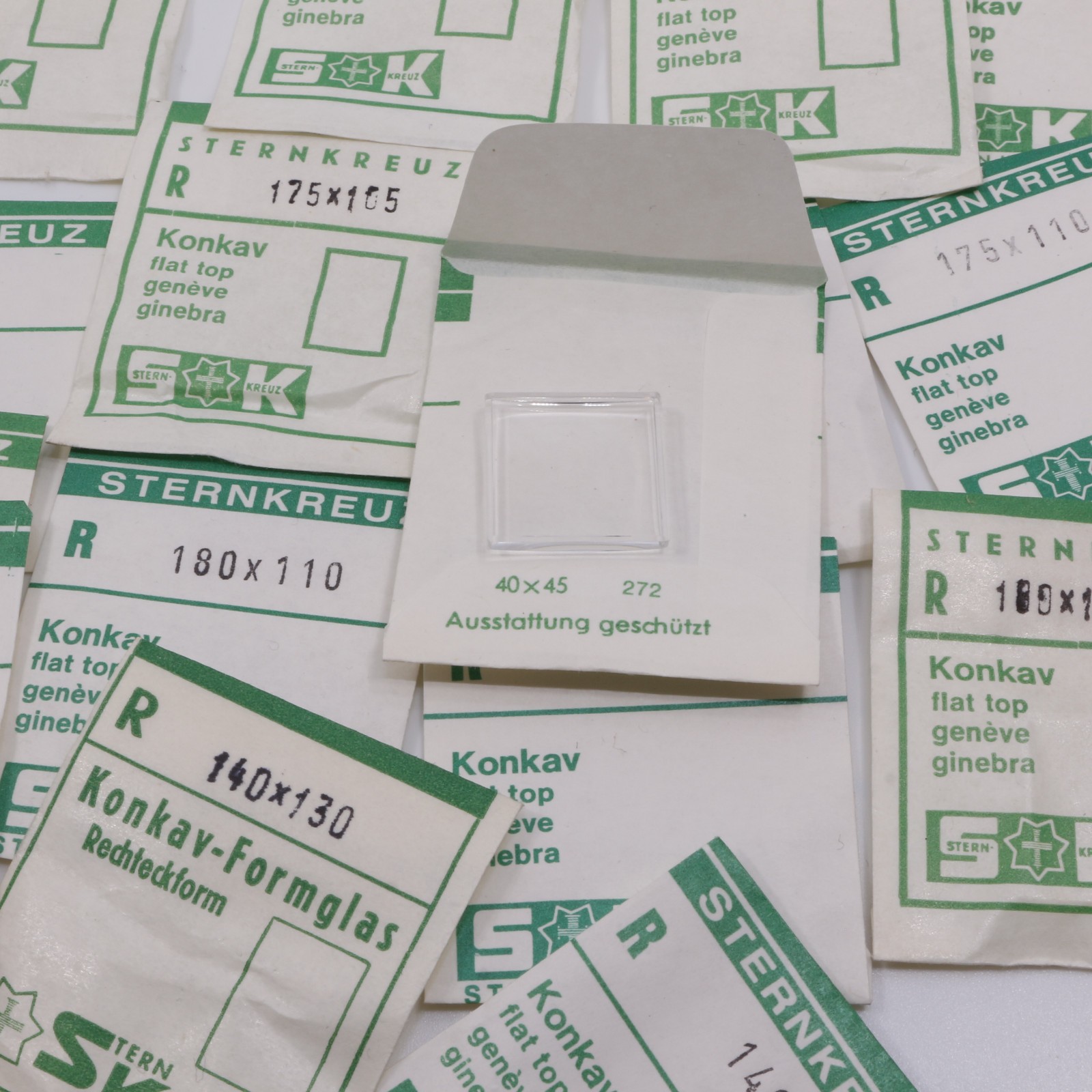 Sternkreuz konkav flat top Geneve Uhrenglas Acryl Ersatz Watch Glass Plexi ST-R2 â Bild 6