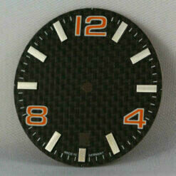 CARBON Dial for Eta 2824-2 Automatic Movement 30.8 mm Cadran Esfera ORANGE