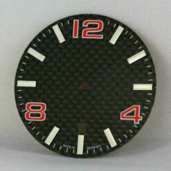 CARBON Dial for Eta 2824-2 Automatic Movement 34.8 mm Cadran Esfera RED