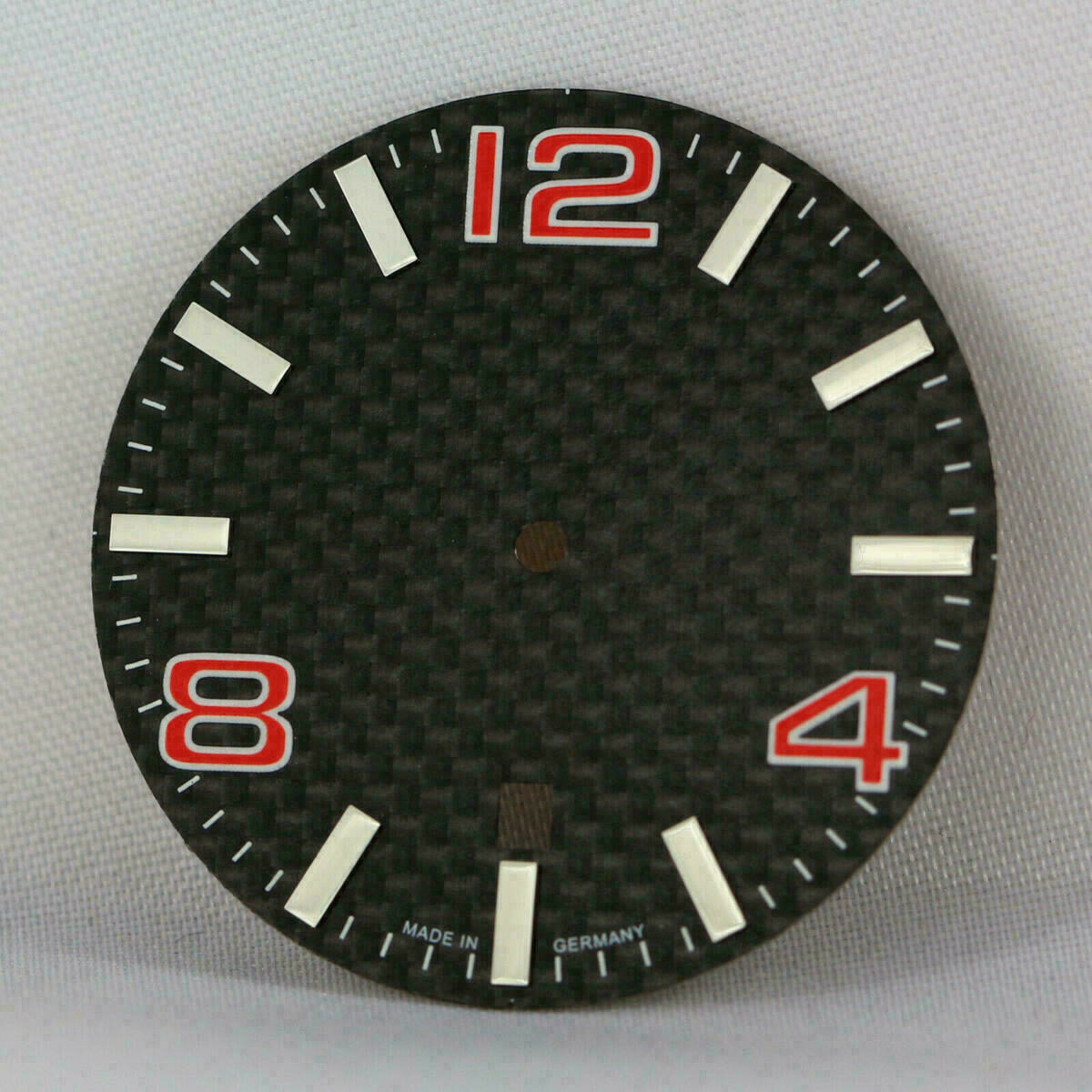 CARBON Dial for Eta 2824-2 Automatic Movement 34.8 mm Cadran Esfera RED