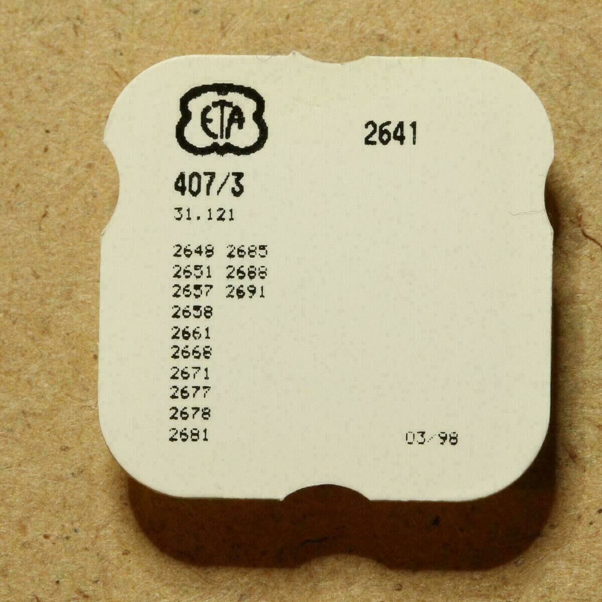 ETA 2641, Part 407 / 3 Schiebetrieb, clutch wheel, pignon coulant ETA 2691 NOS