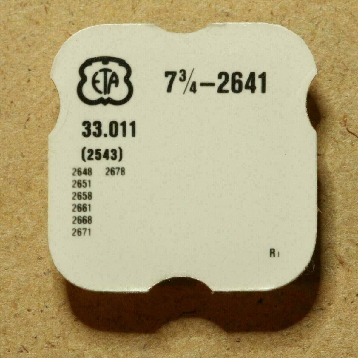 ETA 2671, PART 2543 Datum Zwischenrad, Calender Level 2648, 2658 2641, 2678 NOS