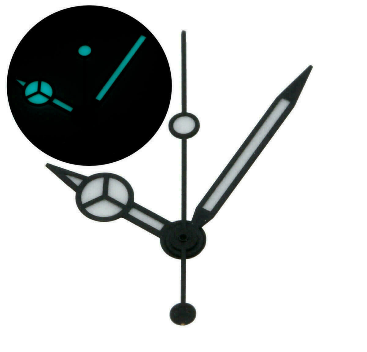 Zeigersatz ETA 2824-2 Zeiger 8/12/12,5mm Mercedes Watch Hands Schwarz BGW9