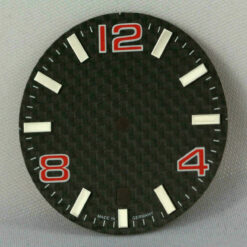 CARBON Dial for Eta 2824-2 Automatic Movement 30.8 mm Cadran Esfera RED