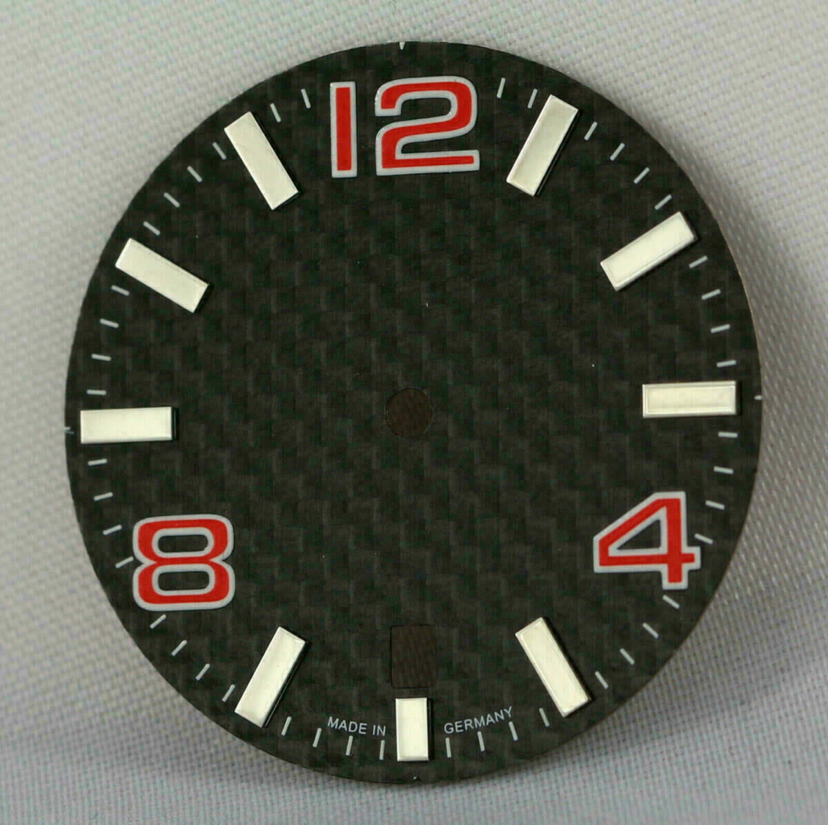 CARBON Dial for Eta 2824-2 Automatic Movement 30.8 mm Cadran Esfera RED