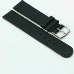 Uhrenarmband Leder Armband  echt Leder Uhrband  Ersatzband Schwarz #Silber 18mm