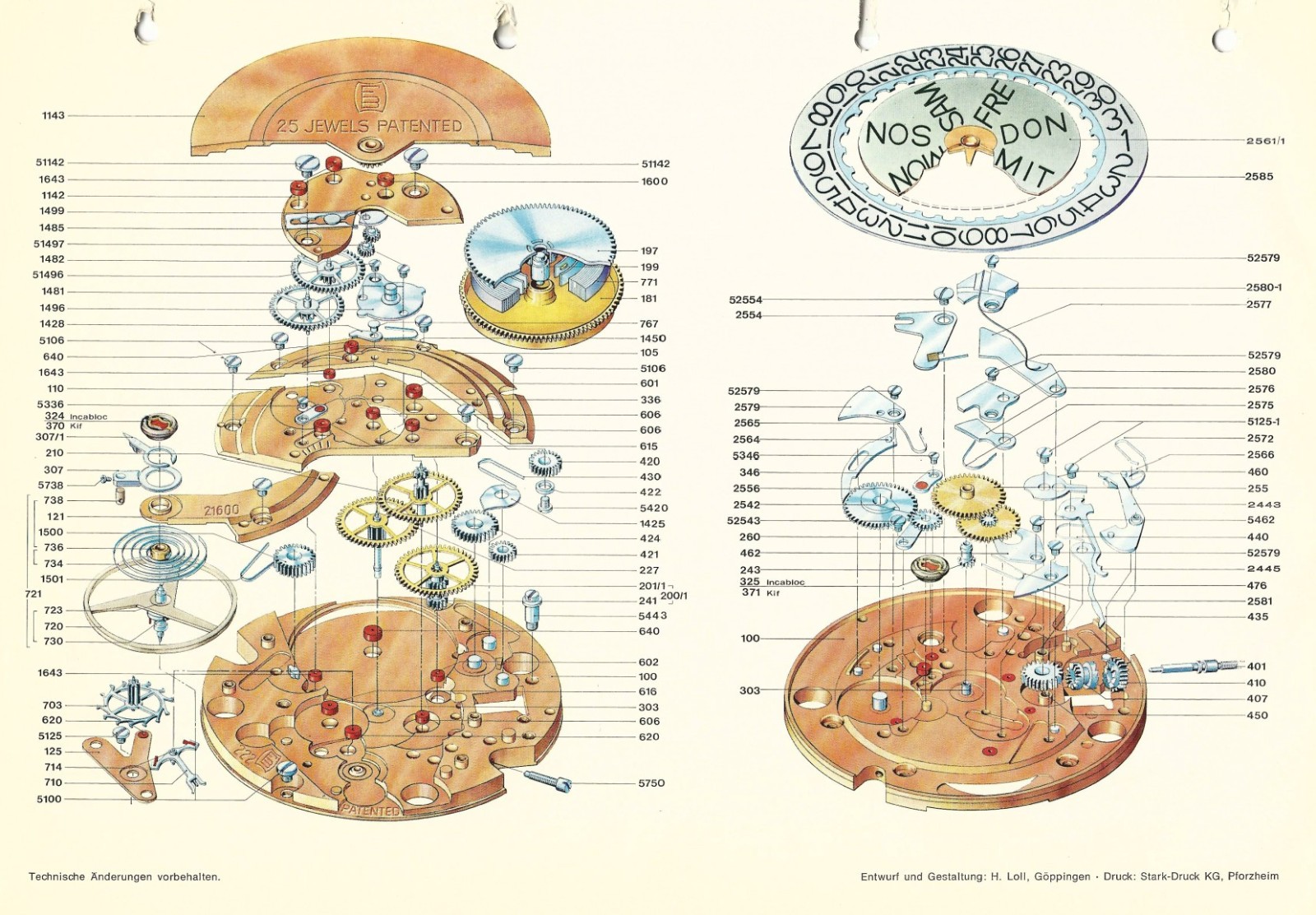 Förster BF Ersatzteile Watch Spare Parts Movement 200 300 400 Stems Springs NEW – Bild 13