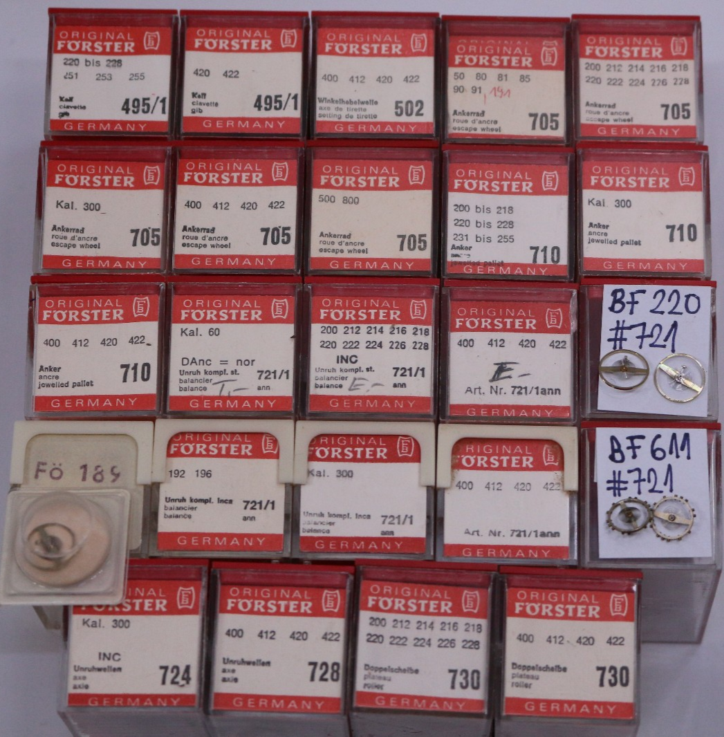 Förster BF Ersatzteile Watch Spare Parts Movement 200 300 400 Stems Springs NEW – Bild 8