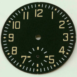 Flieger Zifferblatt für ETA Unitas 6498, Black Enamel, Dial Cadran Superluminova