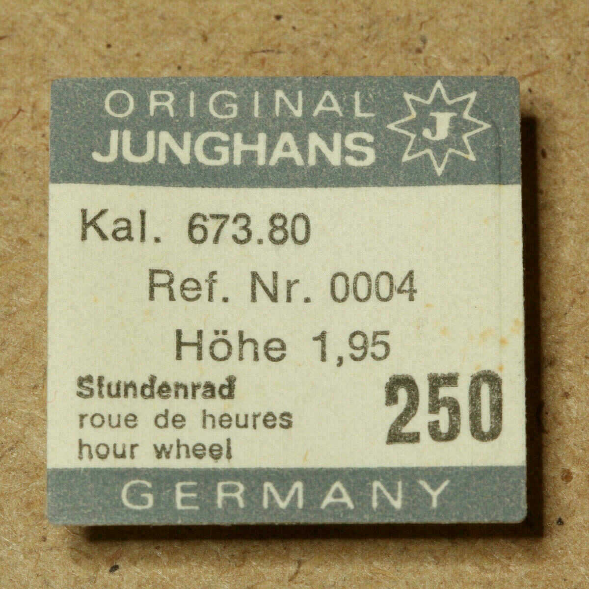 JUNGHANS 673.80 PART 250, hour wheel, Stundenrad, roue des heures h.195 - NOS -