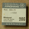JUNGHANS 693.70 PART 206, Minutenrad, center wheel, rou de center -NOS-