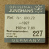JUNGHANS 693.72 PART 227 Zentrumssekundenrad, sweep second wheel & pinion h.788