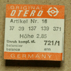 OTERO 37 PART 721 /1, UNRUH, Balance complete, 39 137 139 371 H.285 EPPLE / OTTO