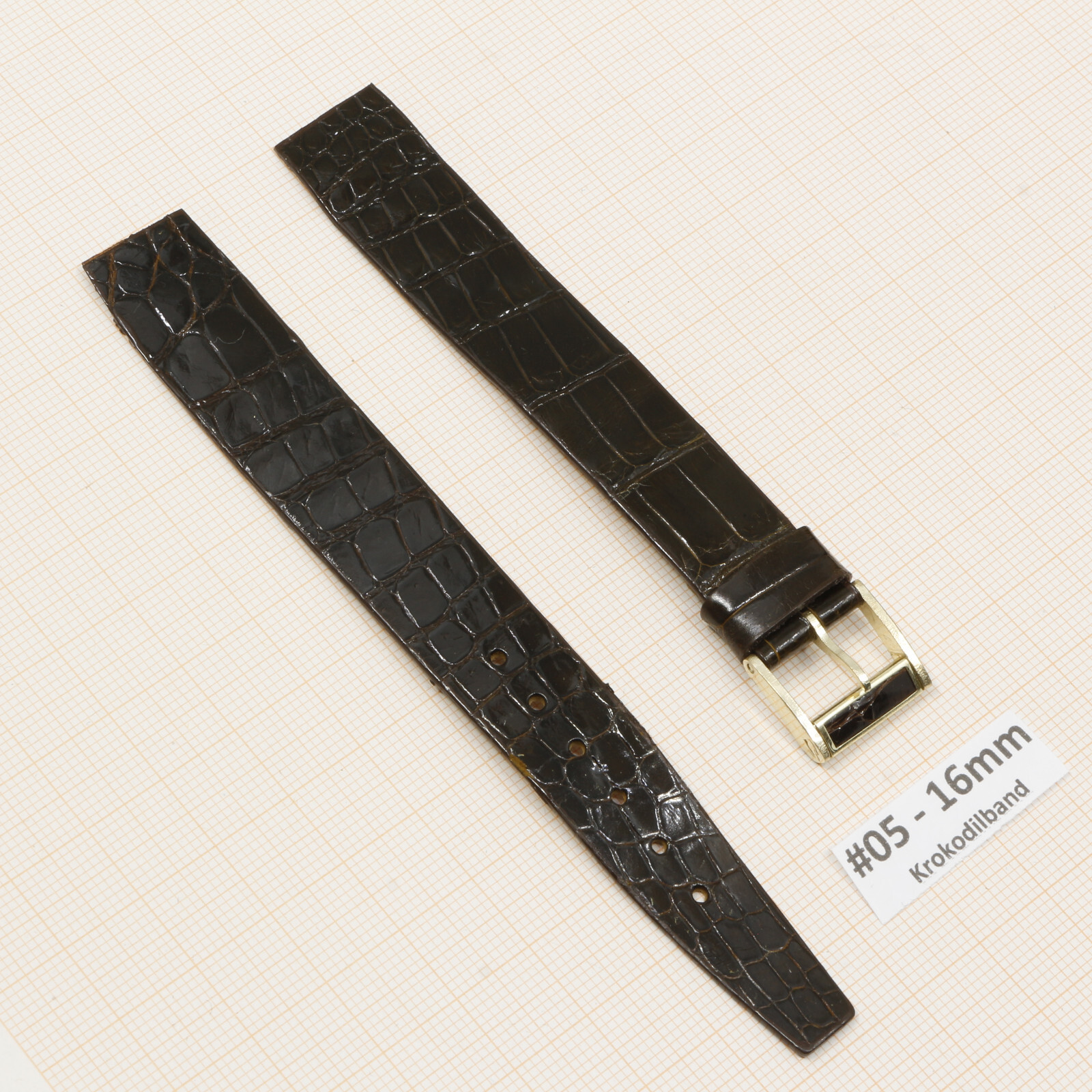 Uhrenarmband Uhrband Krokodilband Echt Kroko 14 16mm Vintage Alligator Strap – Bild 12