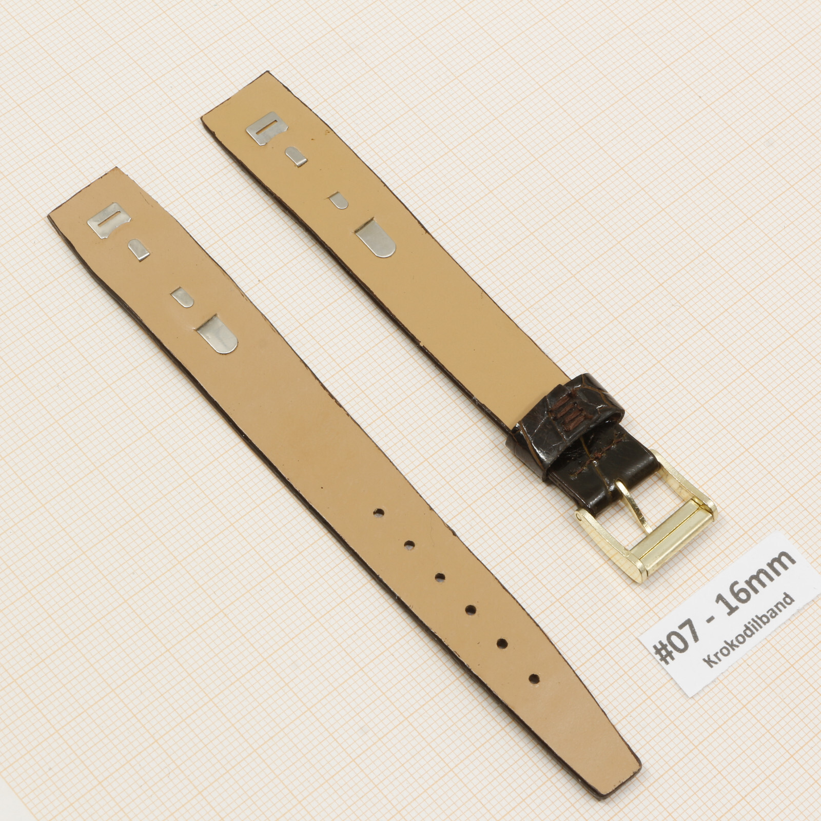 Uhrenarmband Uhrband Krokodilband Echt Kroko 14 16mm Vintage Alligator Strap – Bild 17